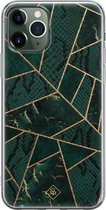 iPhone 11 Pro hoesje siliconen - Abstract groen | Apple iPhone 11 Pro case | TPU backcover transparant