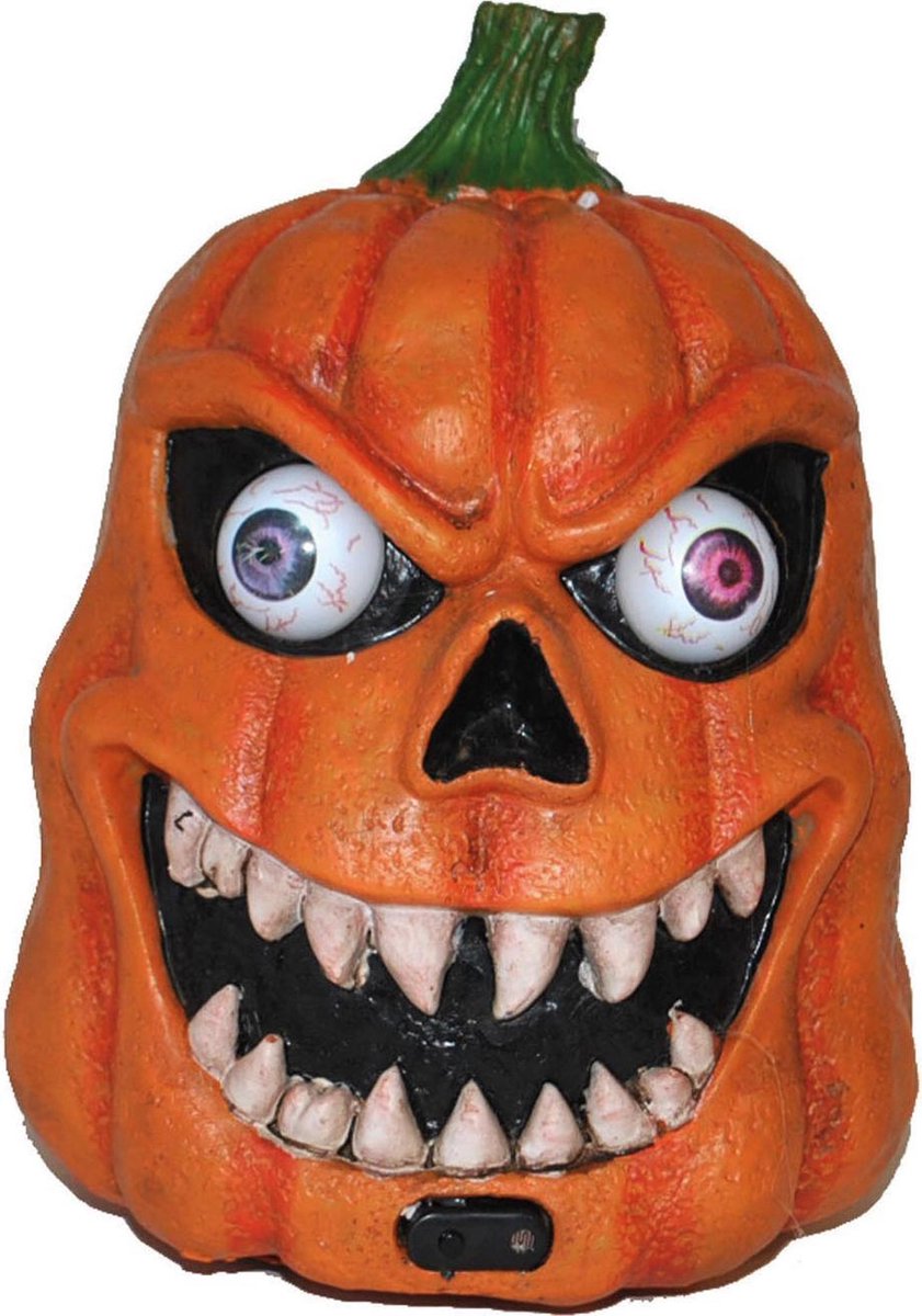 Pompoen 20 cm met licht en geluid - halloween decoratie