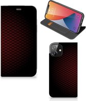 Telefoonhoesje met foto Geschikt voor iPhone 12 | Geschikt voor iPhone 12 Pro Smart Cover Geruit Rood