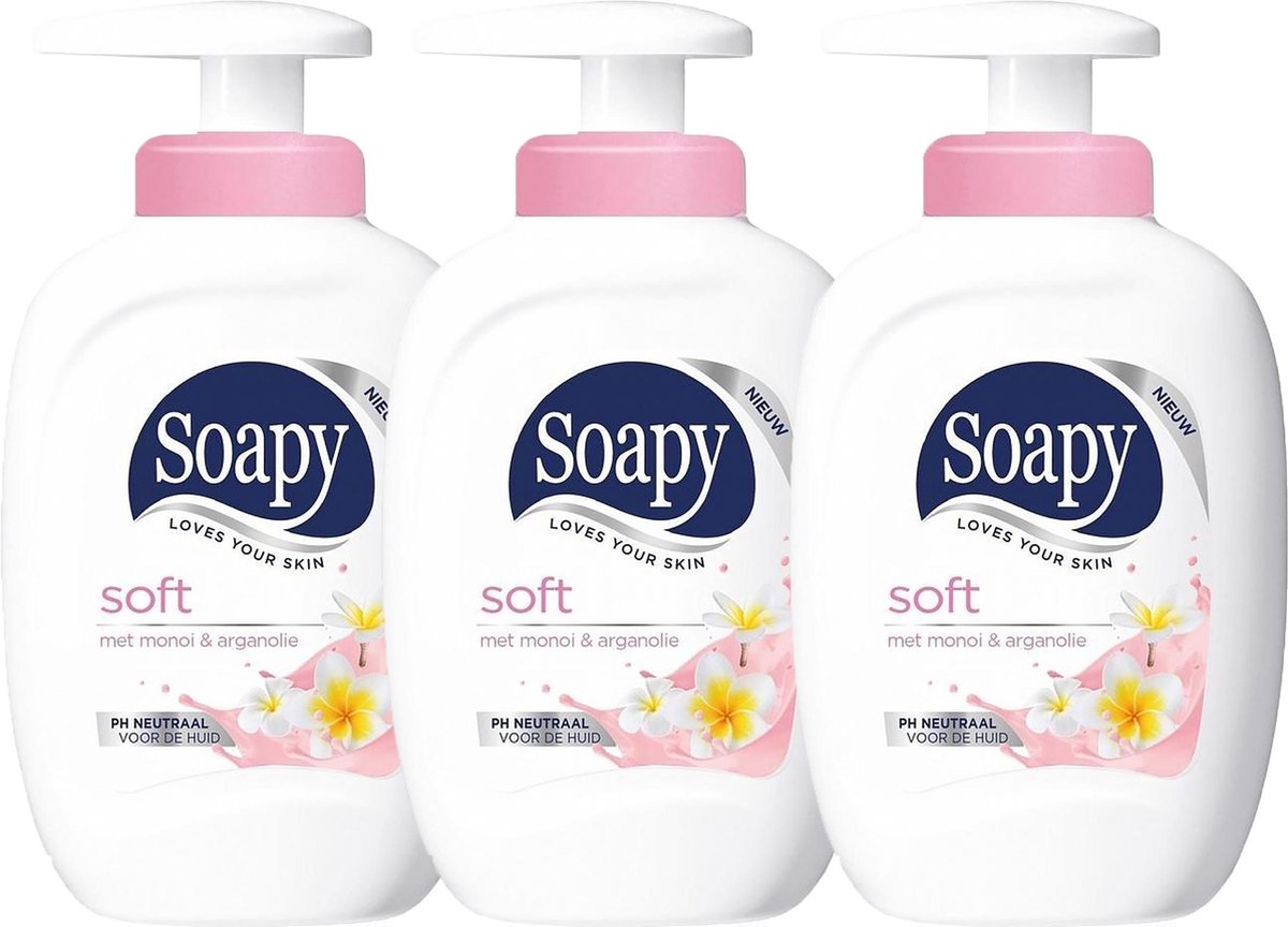 Soapy handzeep soft - Loves your skin - Monoi & arganolie - 3 x 300ml