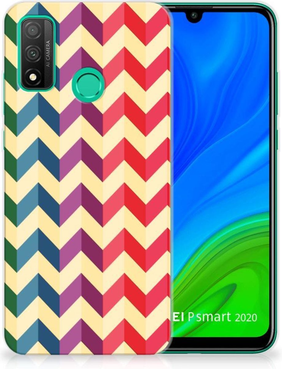 Huawei P Smart 2020 TPU bumper Zigzag Multi Color