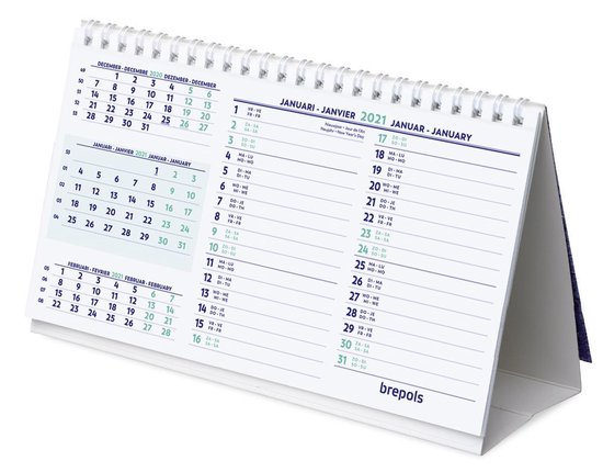 Franje Bijwerken Lodge Brepols Kalender 2021 • Bureau kalender met 3 maandoverzicht • met  notitieruimte • 21... | bol.com