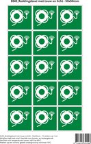 Pictogram sticker E043 Reddingsboei met touw en licht - 50x50mm 15 stickers op 1 vel