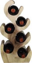 Robuuste houten wijnrek voor 6 flessen 'Jude' - landelijk rustiek en industrieel