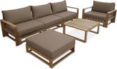 Alice's Garden Loungeset Mendoza - Acacia - 5 plaatsen - Taupe