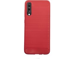 BMAX Carbon soft case hoesje geschikt voor Samsung Galaxy A70 / Soft cover / Telefoonhoesje / Beschermhoesje / Telefoonbescherming - Rood