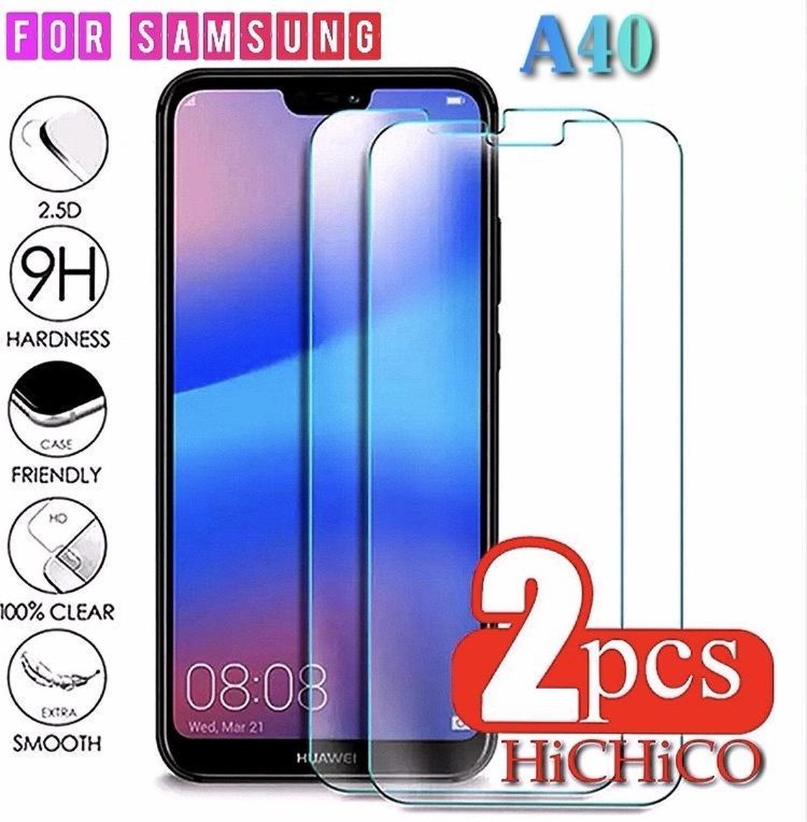 Samsung Galaxy A40 2x Tempered Glass/ Screen protector Glas - Eff Pro