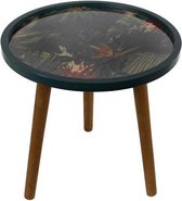 Gave elegante ronde salontafel met safari print op tafelblad 'Safari' Lumbuck - Wood Salontafel ⌀40cm