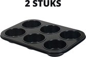 Orange85 Cupcake Vormpjes - Voor 12 Muffins - Zwart - Rond - Vormen - Staal - Bakvorm - Cakevorm