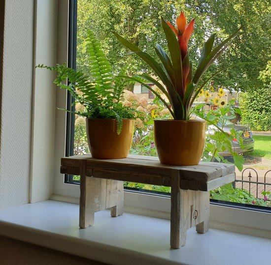 Vensterbank bankje 38cm bruin houten bankje als decoratie voor je  vensterbank | bol.com