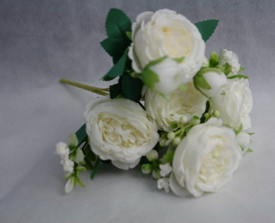 Roses blanches par 5 grappes | bol.com