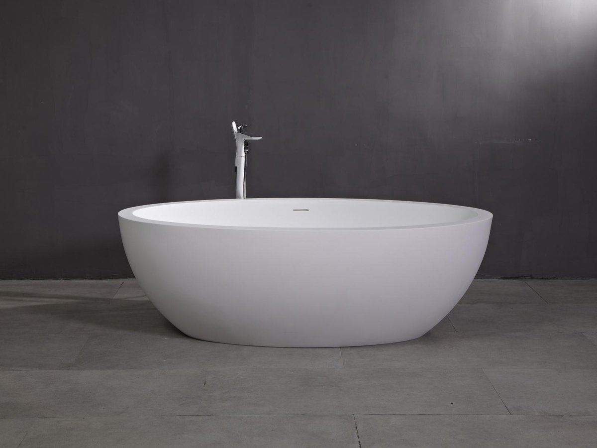 Mawialux vrijstaand bad - Solid surface - 180x100 cm - Mat wit - Simon
