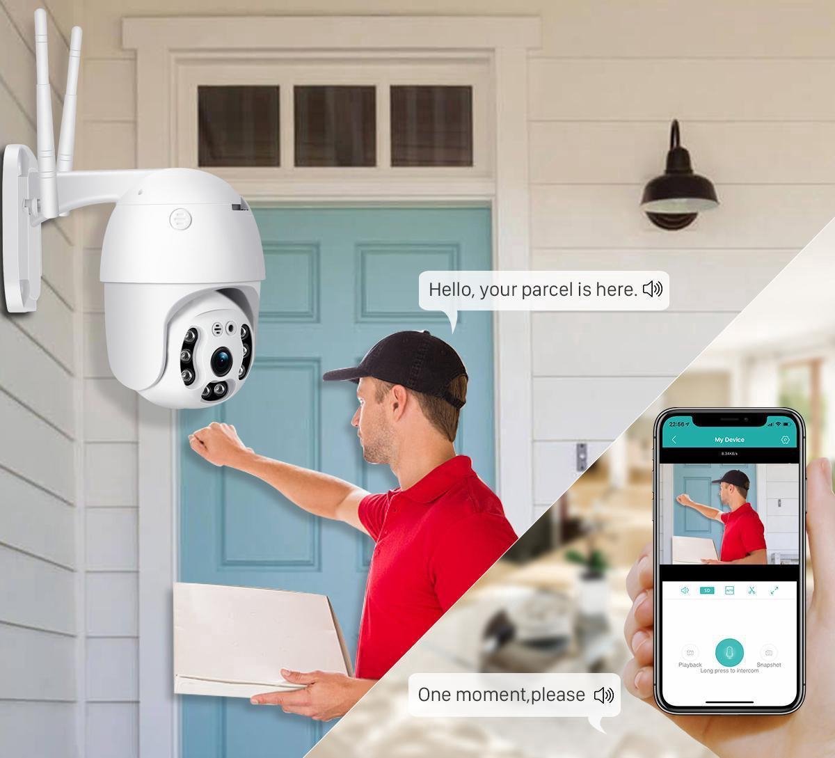 Fuegobird Full HD 1080P Wifi Smart Bewakingscamera's - PTZ IP Camera - IP66 Waterdichtheid - Binnen en Buitengebruik - Dual band WIFI - ONVIF - Wit – foto 7