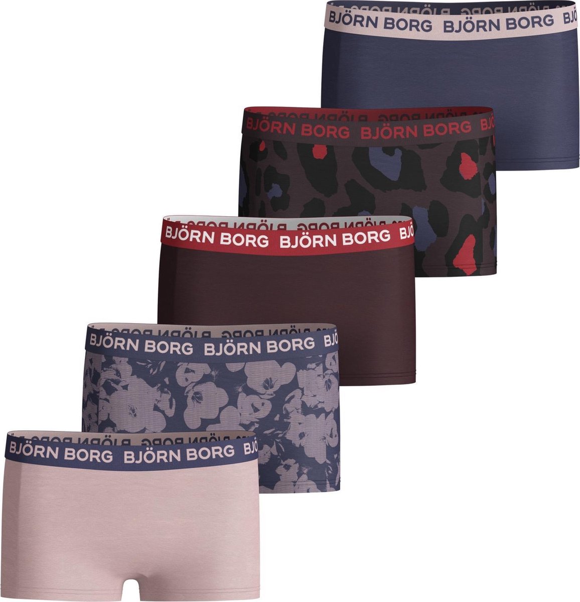 Bj rn Borg - meisjes 5-pack mia 2wayflower - maat 158/164