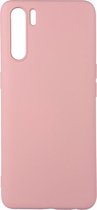 Shop4 - Oppo A91 Hoesje - Zachte Back Case Mat Licht Roze