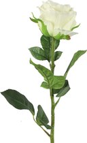 Witte Kunst Roos - Kunstbloem Rosa wit - zijde witte Roos 70cm