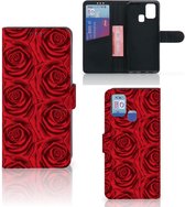 GSM Hoesje Geschikt voor Samsung Galaxy M31 Mobiel Bookcase Red Roses