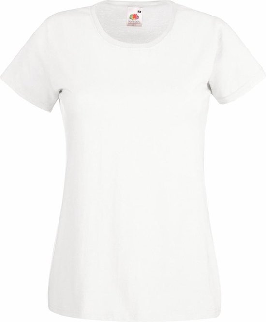 Fruit Of The Loom Dames / Vrouwen Damens-Fit Valueweight T-shirt met korte mouwen (Wit)