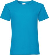 Fruit Of The Loom Meisjes Kinderen Valewewight T-shirt met korte mouwen (Azure Blauw)