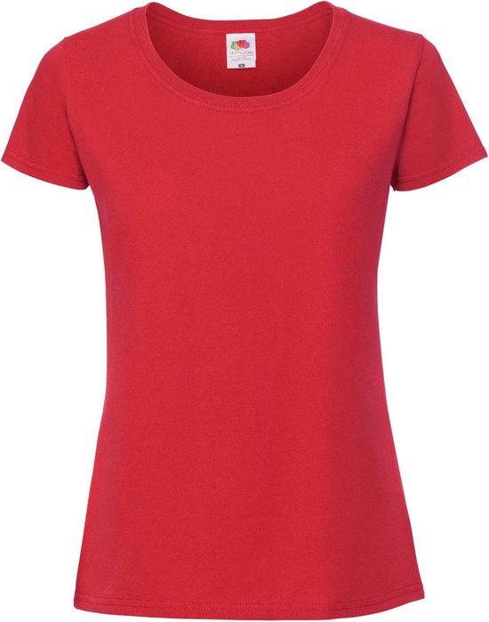 Fruit Of The Loom Vrouwen / Dames Ringgesponnen Premium T-Shirt (Crimson)