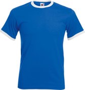 Fruit Of The Loom Heren Ringer T-shirt met korte mouwen (Royaal Blauw/Wit)