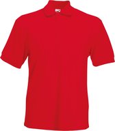 Fruit Of The Loom Heren 65/35 Heavyweight Piqué Poloshirt Korte Mouwen. (Rood)