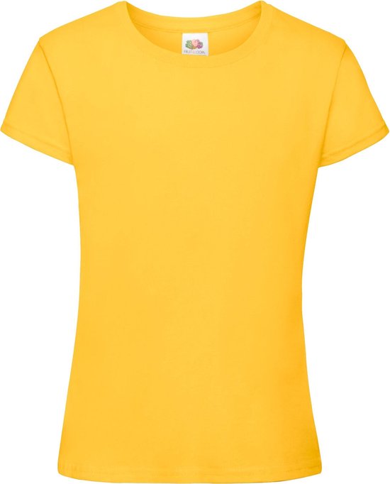 T-shirt à manches courtes Sofspun pour filles Fruit Of The Loom . (Jaune)