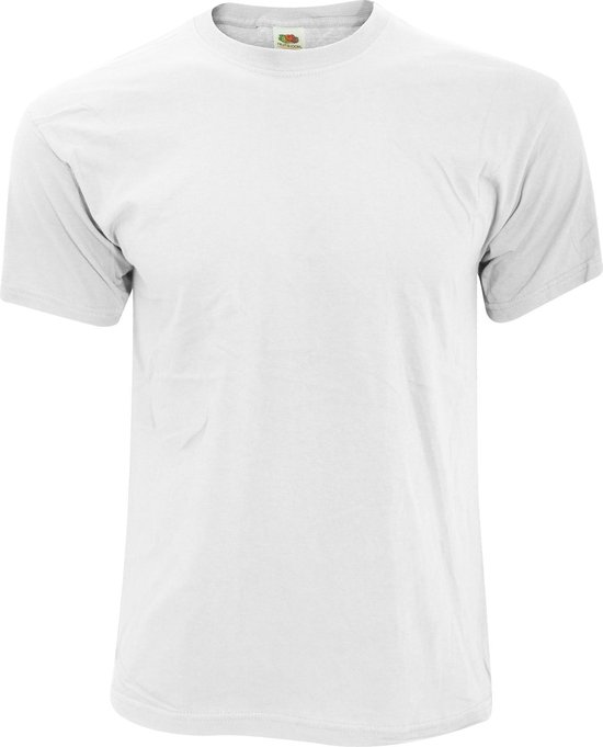 Foto: Fruit of the loom heren screen stars origineel vol cut t shirt met korte mouwen wit 