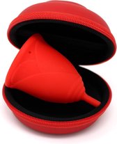 Sileu Reistasje + Rose Medium menstruatiecup rood - maat L