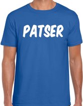 Patser fun tekst t-shirt / kleding blauw voor heren - foute fun tekst shirt / festival outfit L