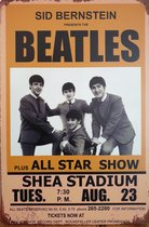 The Beatles All Star Show Reclamebord van metaal METALEN-WANDBORD - MUURPLAAT - VINTAGE - RETRO - HORECA- BORD-WANDDECORATIE -TEKSTBORD - DECORATIEBORD - RECLAMEPLAAT - WANDPLAAT -