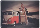 Wandbord – Peace Bus – VW – Peacebus – Hippie – T1 T2 T3 - Vintage - Retro -  Wanddecoratie – Reclame bord – Restaurant – Kroeg - Bar – Cafe - Horeca – Metal Sign - 30x40cm