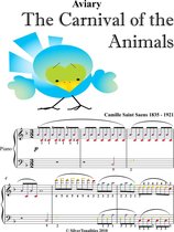 Aviary the Carnival of the Animals Easiest Piano Sheet Music with Colored Notes