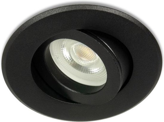 LED Midi inbouwspot Milad -Rond Zwart -Koel Wit -Niet Dimbaar -3.4W -Integral LED