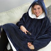 Fleece deken | Hoodie blanket | Trui deken | Kleur: BLAUW