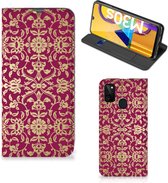 Bookcase Cadeautips Geschikt voor Samsung Galaxy M30s | Geschikt voor Samsung M21 Telefoonhoesje met foto Barok Pink
