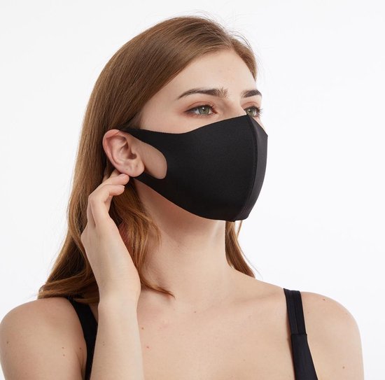Mondkapje Herbruikbaar - Mondmasker - Wasbaar - Zwart - Duurzaam - Facemask - Merkloos