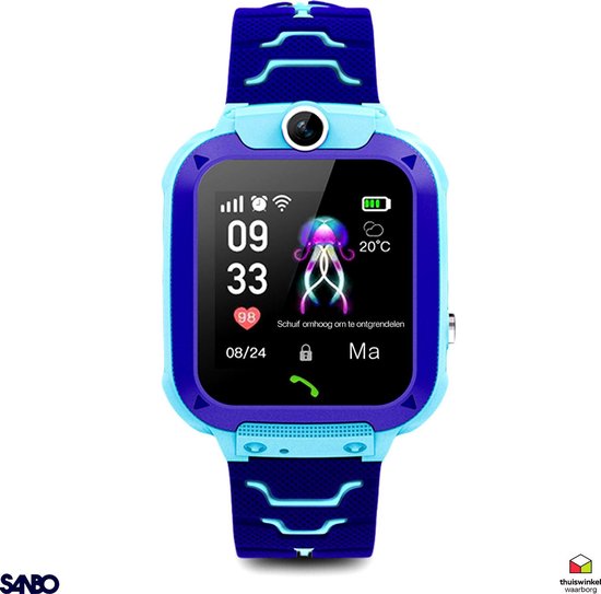 Sanbo® Q12 - Kinder Smartwatch - Blauw - Nederlandstalige - smartwatch -  GPS - LBS -... | bol