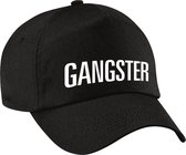 Gangster verkleed pet zwart voor dames en heren - gangster baseball cap - carnaval verkleedaccessoire voor kostuum
