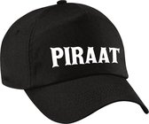 Piraat verkleed pet zwart voor dames en heren - piraten baseball cap - carnaval verkleedaccessoire voor kostuum