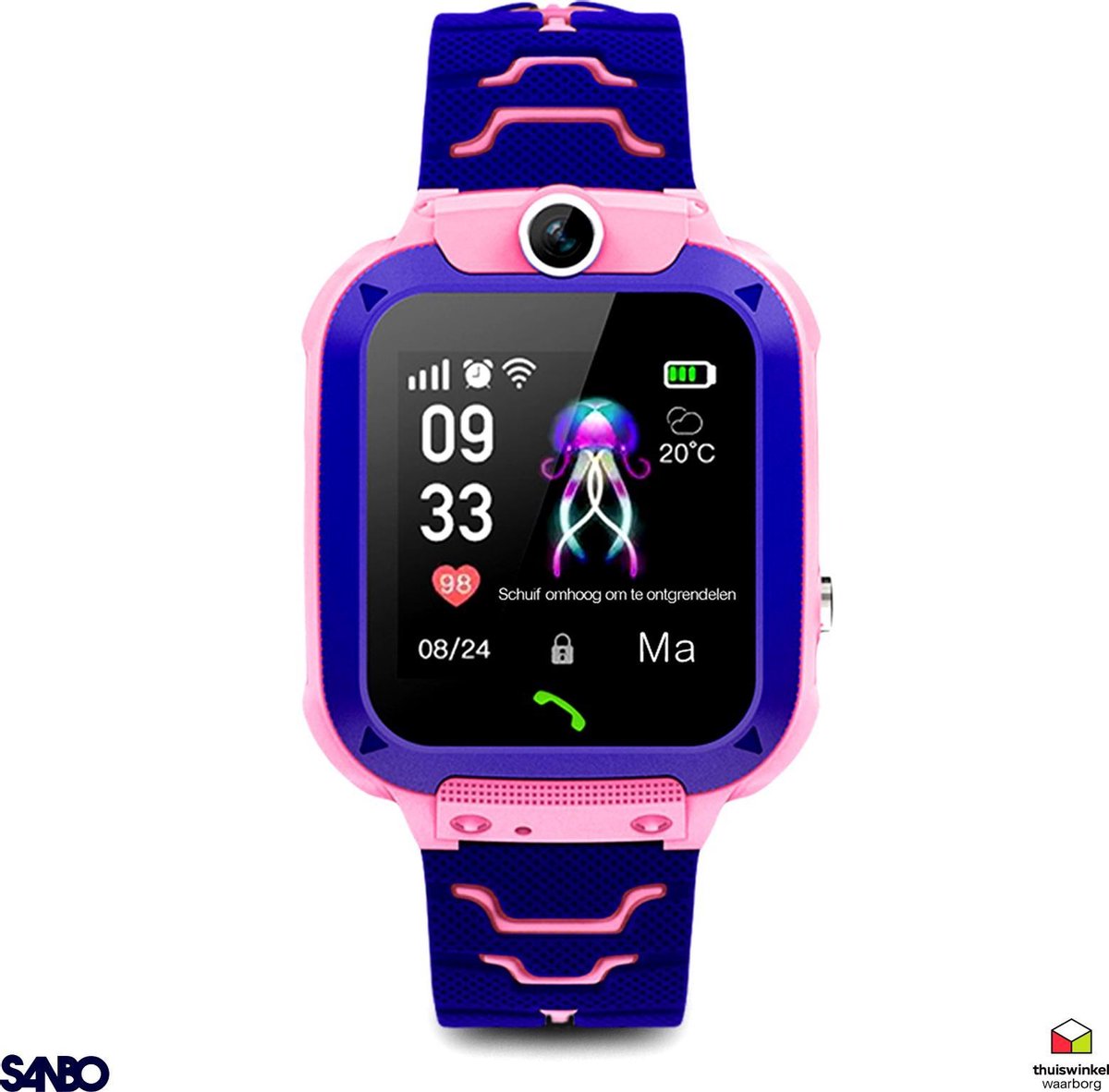 Sanbo® Q12 - Kinder Smartwatch - Roze - Nederlandstalige - smartwatch - GPS - LBS - Kinder horloge - Smartwatches - kinderen - Sanbo