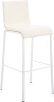 Clp Avola W78 - Barkruk - Wit onderstel - Kunstleer - Creme