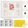 foto van AWEMOZ® Grote Baby Fotolijst – Gipsafdruk Baby – Kraamcadeau – Baby Art - 3D Collage – Extra klei, letters, cijfers & roller