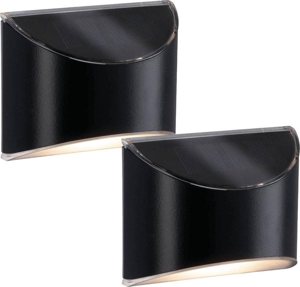 Solar wandlamp Quinn RVS antraciet op zonne energie 2 stuks