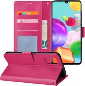 Samsung Galaxy A41 Hoesje Book Case Hoes Wallet Cover - Donker Roze
