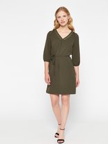 LOLALIZA Mini jurk met V-hals - Khaki - Maat 38