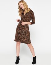 LOLALIZA Mini jurk met tijgerprint - Bruin - Maat 34
