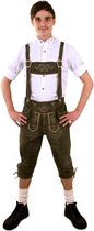 Lederhose groen deluxe knee-over + borduur (echt leer) - oktoberfest- bierfeest -Maatkeuze: Maat 60