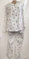 Dames pyjama set met bloemenprint en een kraag XXL 44-46 wit/zwart