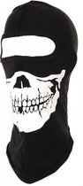 Casquette de casque moto un trou / bonnet de ski skelet - noir / blanc - taille unique - outdoor / bivouac / sports d'hiver / sous-capuchon - cagoule un trou